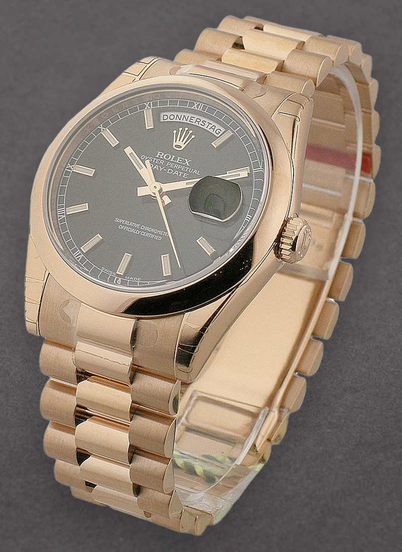 Rolex Unworn President Day-Date in Rose Gold with Smooth Bezel 