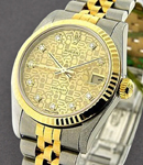 Mid Size Datejust - Steel with Yellow Gold - Fluted Bezel on jubilee Bracelet with Champagne Jubilee Diamond Dial