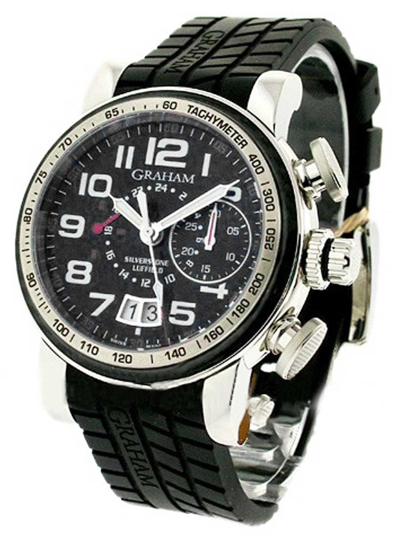 Graham Grand Silverstone Luffield Black Racer in Steel with Carbon Fiber Bezel  - Limited to 500 pieces