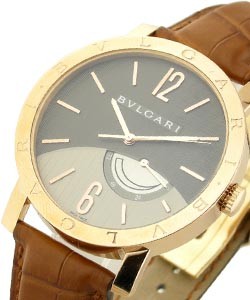 Bvlgari-Bvlgari 41mm Power Reserve Rose Gold on Strap with Grey Dial