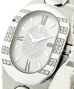 Serena in Steel with Partial Diamond Bezel on Steel Bracelet with Silver Pave Diamond Dial