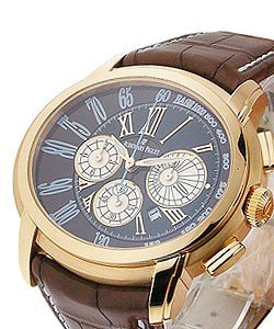 Millenary Chronograph in Rose Gold on Brown Crocodile Leather Strap with 2-Tone Brown Dial