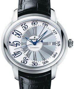 Millenary Selfwinding with Center Seconds in White Gold on Black Crocodile Leather with White and Gray Dial