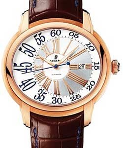 Millenary Selfwinding with Center Seconds in Rose Gold on Crocodile Leather Strap with White and Silver Dial