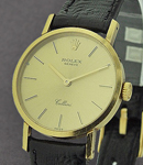 Cellini Classic - 25mm - Yellow Gold on Black Strap with Champagne stick Dial