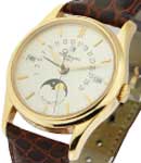 Retrograde Perpetual Calendar  in Rose Gold on Brown Leather Strap with Silver Dial