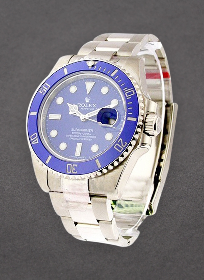 Rolex Unworn Submariner in White Gold with Blue Ceramic Bezel