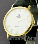 Cellini Classic Dress Watch - Yellow Gold - 34mm on Black Strap - White Dial