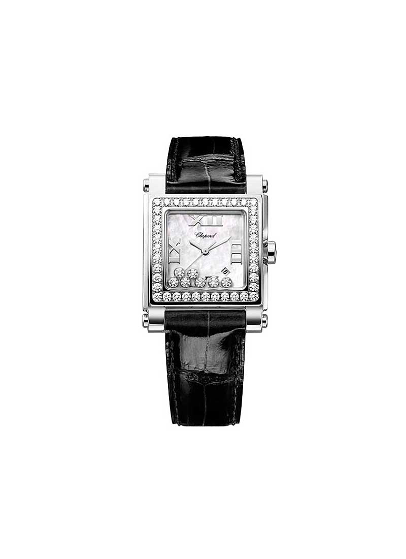 Chopard Happy Sport Square XL in Steel with Diamond Bezel