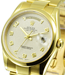 President - 36mm - Yellow Gold - Domed Bezel on Oyster Bracelet with White Jubilee Arabic Dial