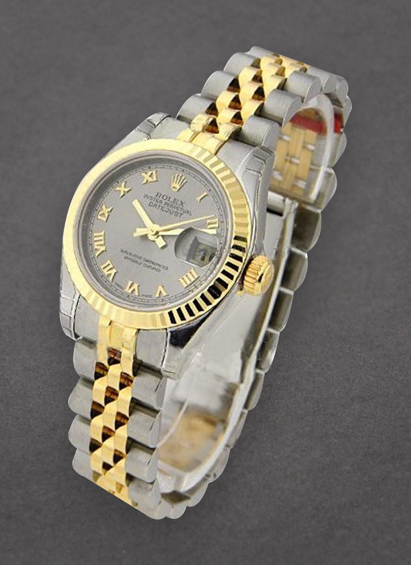 Rolex Unworn Ladies 26mm Datejust in Steel with Yellow Gold Fluted Bezel