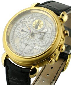Jules Audemars Grande Complication in Yellow Gold on Black Leather Strap with Skeleton Dial