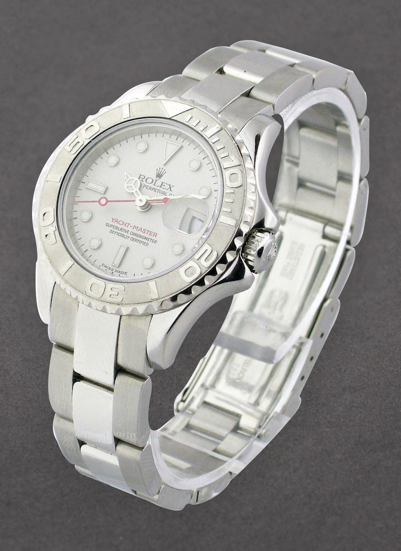 Pre-Owned Rolex Ladies Yachtmaster 29mm in Steel with Platinum Bezel