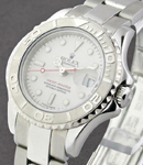 Ladies Yachtmaster 29mm in Steel with Platinum Bezel on Oyster Bracelet with Platinum dial