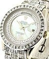 President - 36mm - Baguette Bezel  Pave Diamond Bracelet - MOP Diamond Dial 