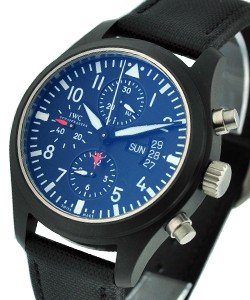 Pilots Chronograph - Top Gun 44mm Automatic in Ceramic and Titanium on Black Fabric Strap with Black Dial