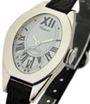 Les Classiques Ovale Quartz in White Gold on Black Crocodile Leather Strap with White Dial