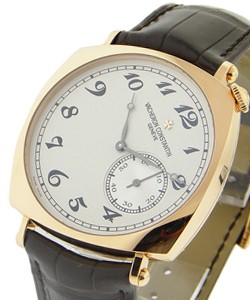 Historiques American 1921 in Rose Gold - Limited Production  on Brown Alligator Leather Strap with Silver Arabic Dial