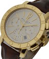 Bvlgari-Bvlgari 42mm Chronograph Yellow Gold on Strap with White Dial