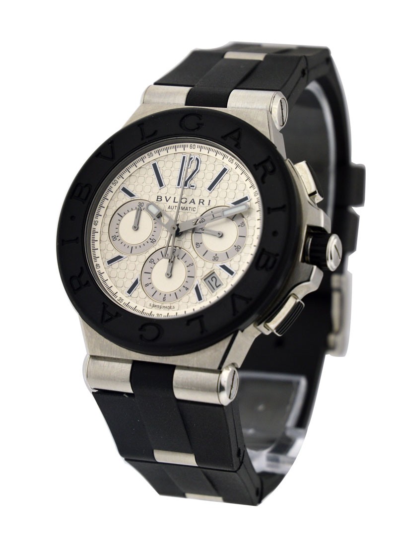 Bvlgari Diagono 42mm Chronograph in Steel with Rubber Bezel