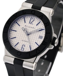 Diagono 35mm in Steel with Rubber Bezel on Rubber Strap with White Dial