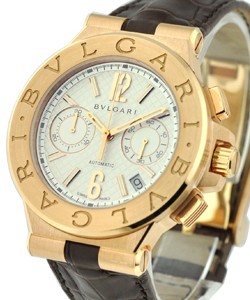 Diagono 40mm Chronograph Rose Gold on Strap with Silver Dial