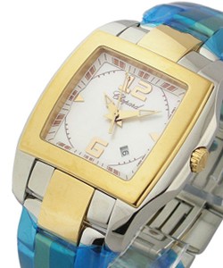 Two O Ten in 2-Tone  In Yellow Gold Bezel on Steel and Yellow Gold Bracelet with White Dial