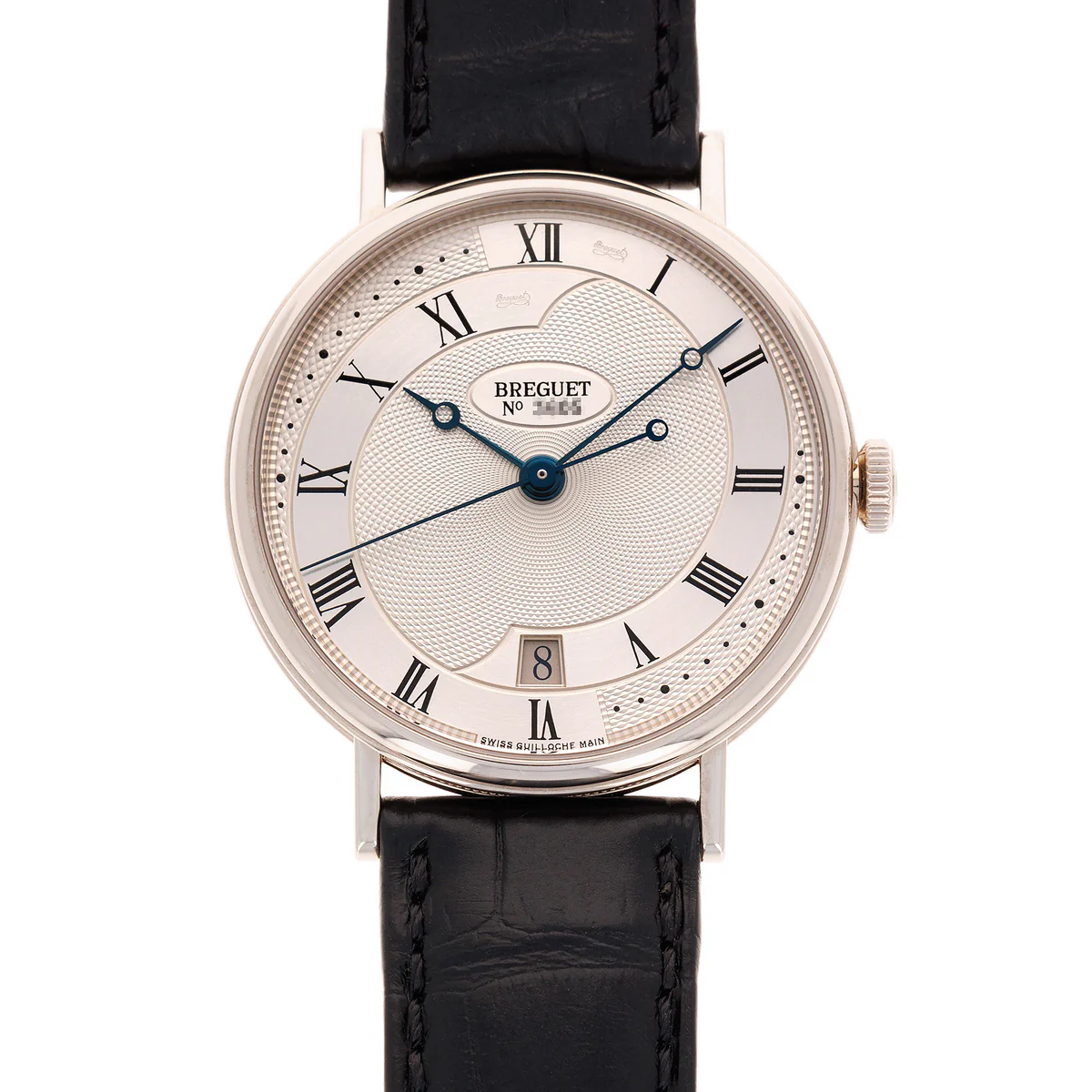 Classique Automatic 5197BB White Gold on Strap with Silver Dial 