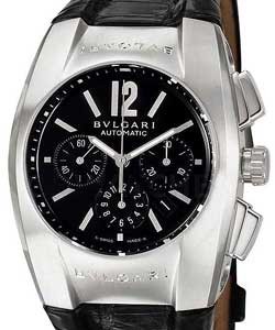 Ergon Chronograph - Mid Size Steel on Strap with Black Dial