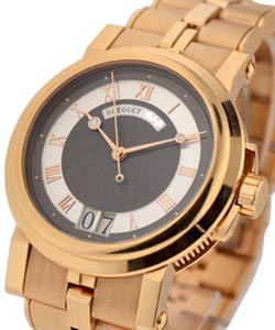 Marine Automatic Big Date in Rose Gold on Rose Gold Bracelet with Silver Dial