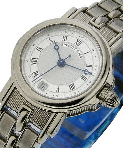 Lady's Marine in White Gold 18KT White Gold on Bracelet with Silver Roman Dial 