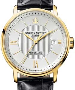 Classima Executives Power Reserve in Yellow Gold on Black Crocodile Leather Strap with Silver Dial