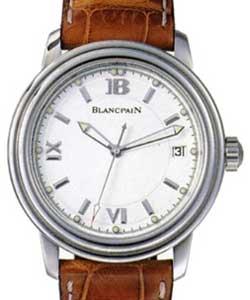 Leman Ultra Slim 38mm Automatic in Steel on Brown Crocodile Leather Strap with White Dial