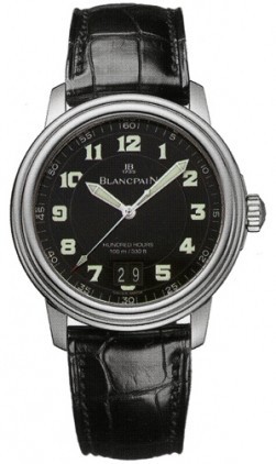 Leman Ultra Slim -  Big Date  Stainless Steel with Black Dial on Strap 