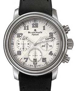 Leman Flyback Chronograph 38mm Automatic in Steel on Black Rubber Strap with Silver Dial