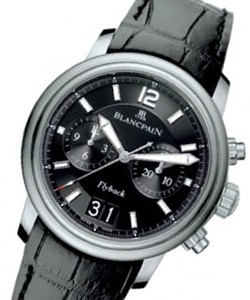 Leman 2-Register Flyback Chronograph and Big Date Brushed Steel with Black Dial on Strap