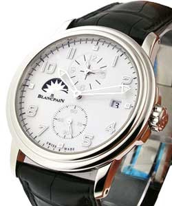Leman Dual Time Steel on Strap with White Dial on Strap