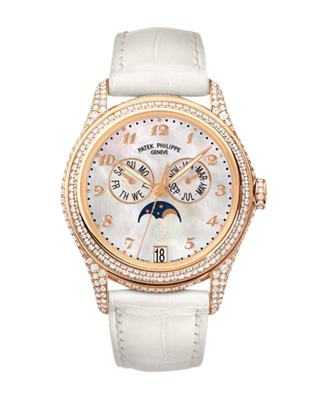 Patek Philippe Annual Calendar 37mm Automatic in Rose Gold with Diamonds Bezel & Lugs