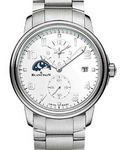 Leman Dual Time 40mm Automatic in Stainless Steel on Stainless Steel Bracelet with White Arabic Dial