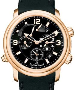 Leman Alarm 270th Anniversary Reveil in Rose Gold on Black Calfskin Leather Strap with Black Dial