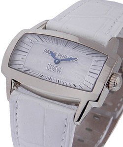 Gondolo Ref 4980G in White Gold  on White Leather Strap with White Mother of Pearl Dial