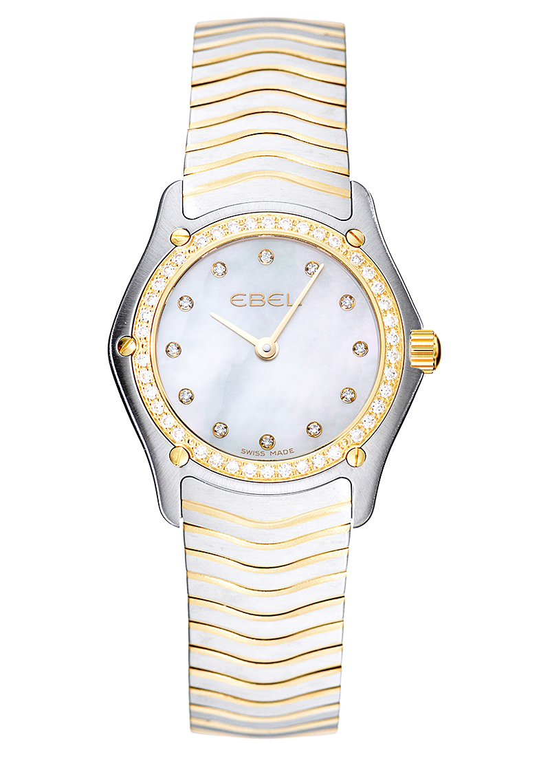Ebel Classic Lady's 27mm Mini Size in Steel and Yellow Gold With Diamond Bezel