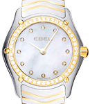 Classic Lady's 27mm Mini Size in Steel and Yellow Gold With Diamond Bezel on Steel and Yellow Gold Bracelet with MOP Dial