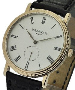 5116G Calatrava with Hobnail Case White Gold on Strap with White Dial