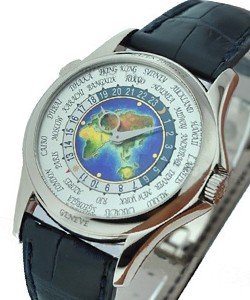 5131G World Time in White Gold on Black Crocodile Leather Strap with Cloisonne Dial 