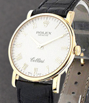 Cellini Classic in Yellow Gold on Black Crocodile Leather Strap with Silver Roman Dial