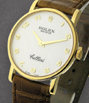 Cellini Classic in Yellow Gold on Brown Crocodile Leather Strap with White Arabic Dial