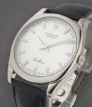 Cellini Danaos in White Gold on Strap with Silver Dial with Stick Markers