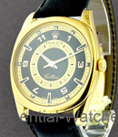 Cellini Danaos in Yellow Gold on Black Calfskin Leather Strap  with Black and Champagne Dial