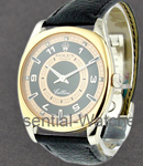 Cellini Danaos in Yellow Gold with White Gold Lugs on Black Crocodile Leather Strap with Black and Rose Dial